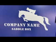 Caja de tachuelas para silla de montar de caballo azul de metal